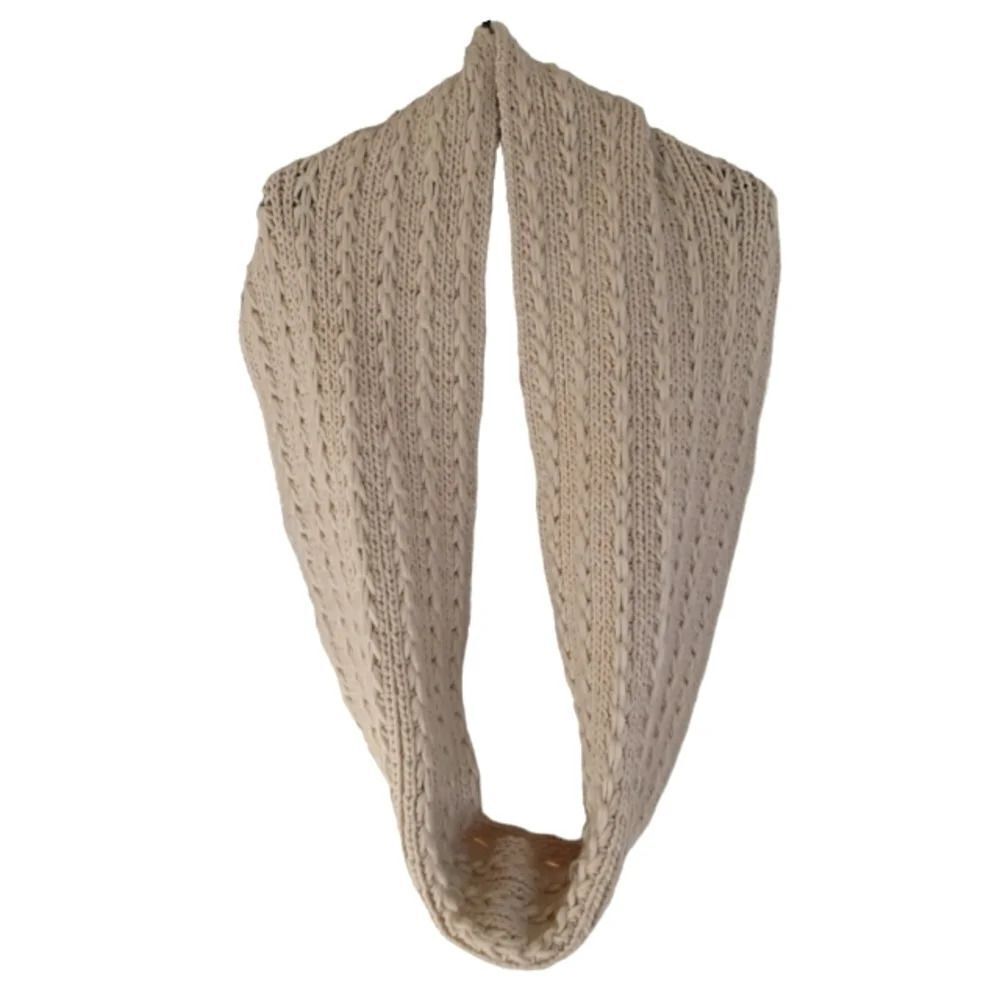 Unbranded Chunky Knit Cream Colored Infinity Scarf